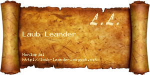 Laub Leander névjegykártya